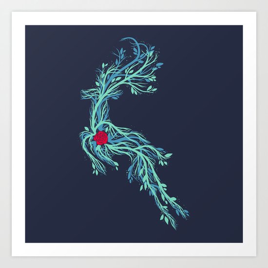 Spirit Vines (Dark Blue) Art Print