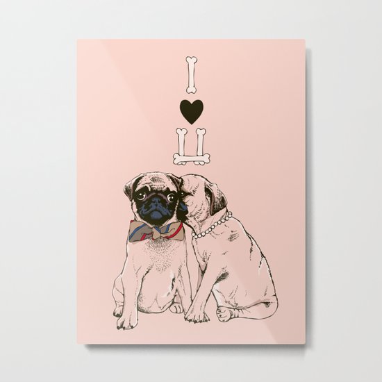 The Love of Pug Metal Print