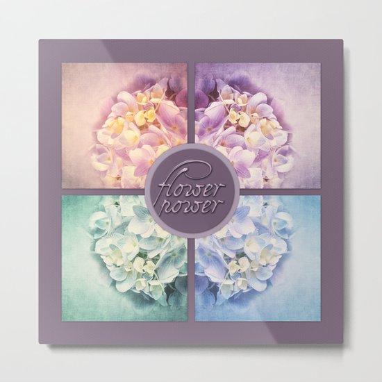 HYDRANGEA COLLAGE Metal Print