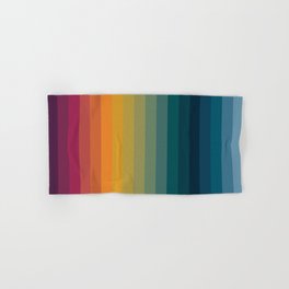 Colorful Abstract Vintage 70s Style Retro Rainbow Summer Stripes Hand & Bath Towel