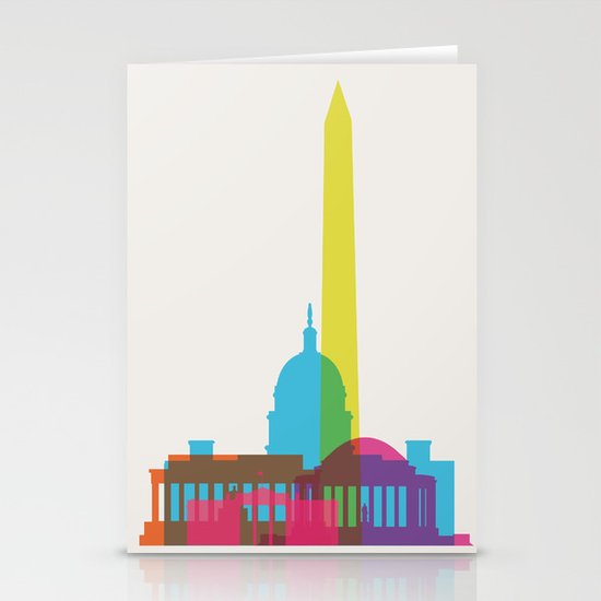 Shapes of Washington D.C. Accurate to scale Stationery Cards