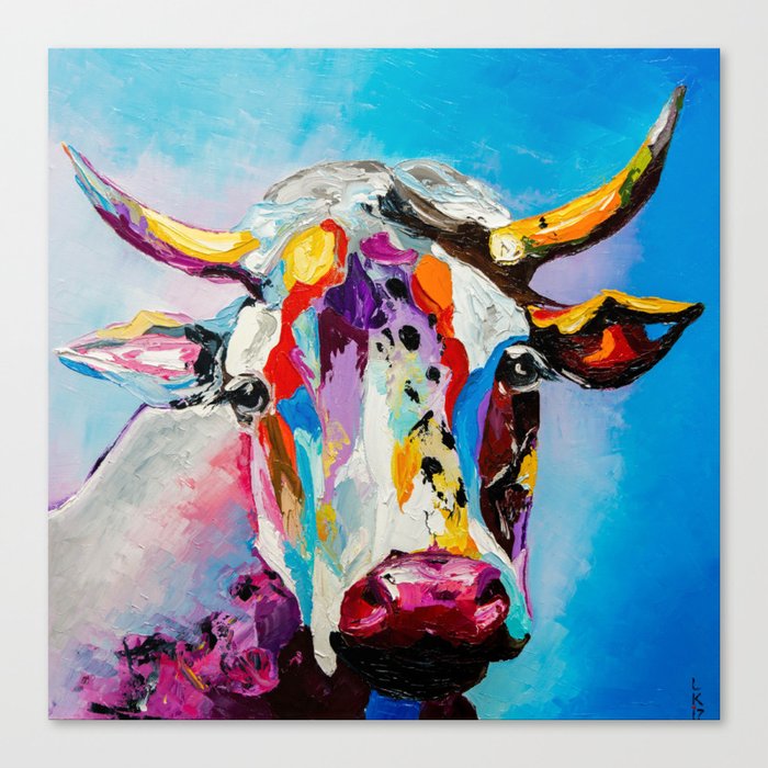 Colorful Cow Canvas Print By Vladdurnev Society6