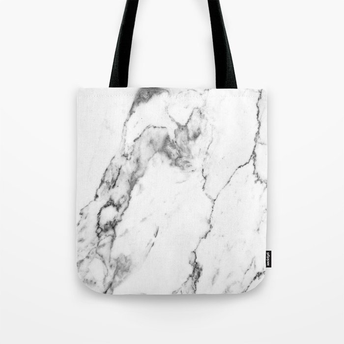 White Marble I Tote Bag by THE AESTATE | Society6