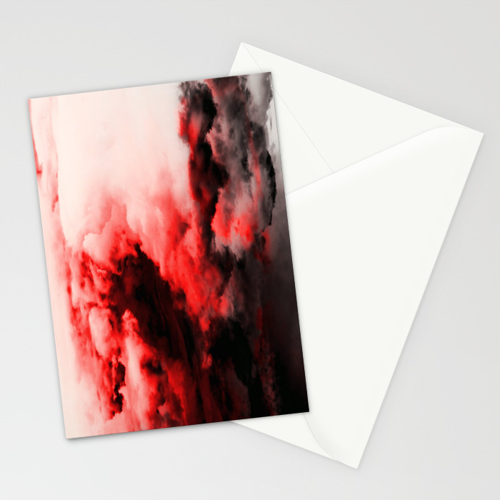 In Pain Red And Black Abstract Stationery Cards By Printpix