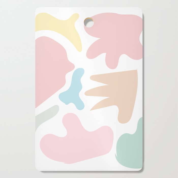 26 Abstract Shapes Pastel Background 220729 Valourine Design Cutting Board