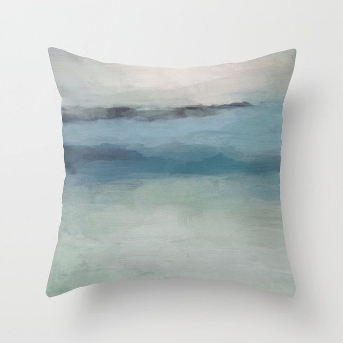 Abstract Painting Light Blue Teal Sage Green Prints Modern Wall