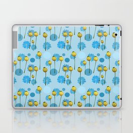 Floral pattern on blue background. Laptop Skin