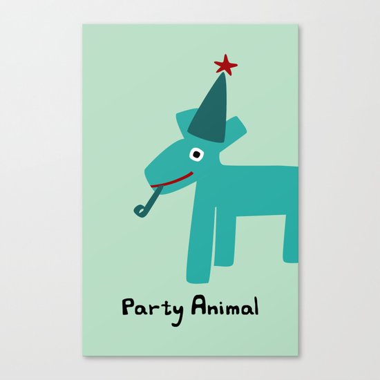 Party Animal-Teal Canvas Print