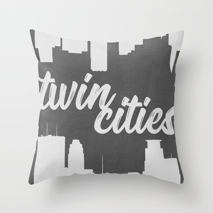 Twin Cities Minnesota Throw Pillow