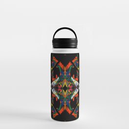 Abstract beautiful ornament on black background Water Bottle