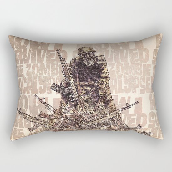 How I Survived The Zombie Apocalypse (colour option) Rectangular Pillow