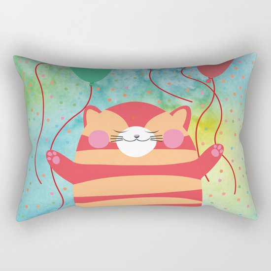 Red Cat Rectangular Pillow