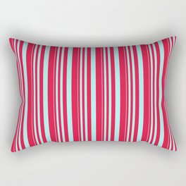 [ Thumbnail: Turquoise & Crimson Colored Stripes/Lines Pattern Rectangular Pillow ]