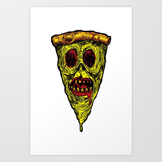 Pizza Face - Zombie Art Print