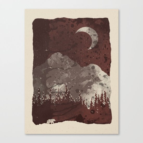 Winter Finds the Bear... Canvas Print