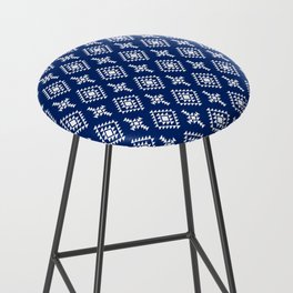 Blue and White Native American Tribal Pattern Bar Stool
