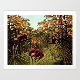 Henri Rousseau "Apes in the Orange Grove" Art Print