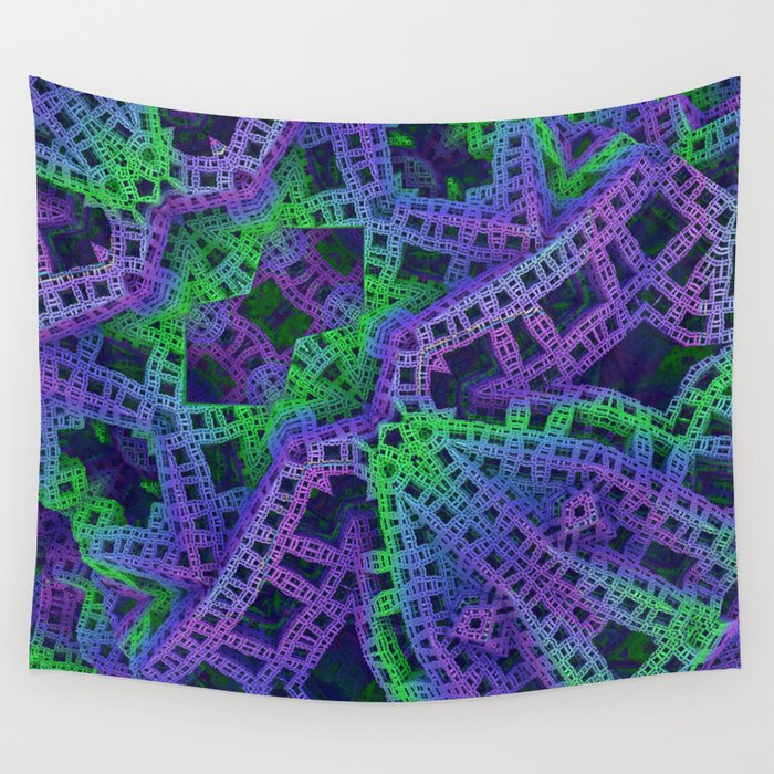 Green and purple film ribbons Wall Tapestry