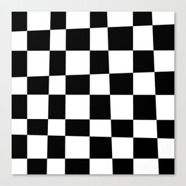 Abstract Checker Pattern 223 Black and White Canvas Print