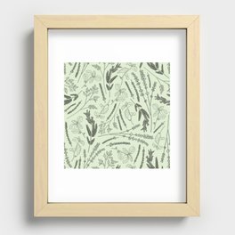 Fresh Herbs on a Light Green Background Recessed Framed Print