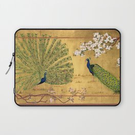Peacocks and Cherry Blossoms Laptop Sleeve