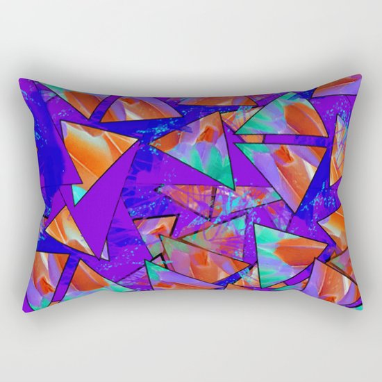 Blue Kaleidoscopic Rectangular Pillow