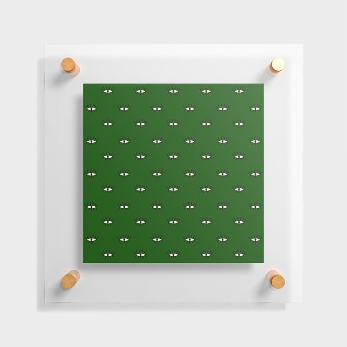Green modern eyes pattern Floating Acrylic Print