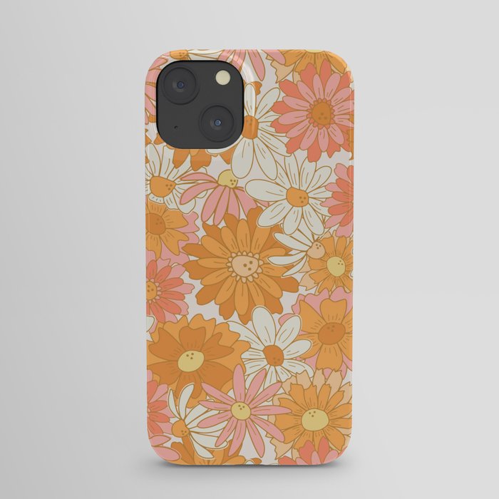 70s Floral - Pink & Orange iPhone Case