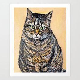 Tabby Cat Painting Art Print