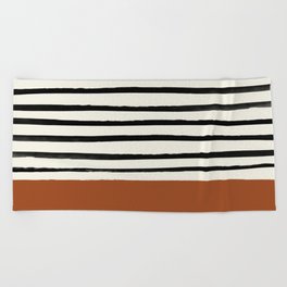 Burnt Orange x Stripes Beach Towel