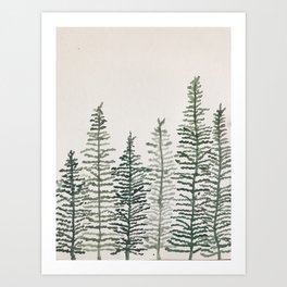 distant pines Art Print