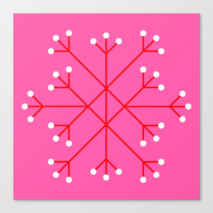 Mod Snowflake Pink Canvas Print