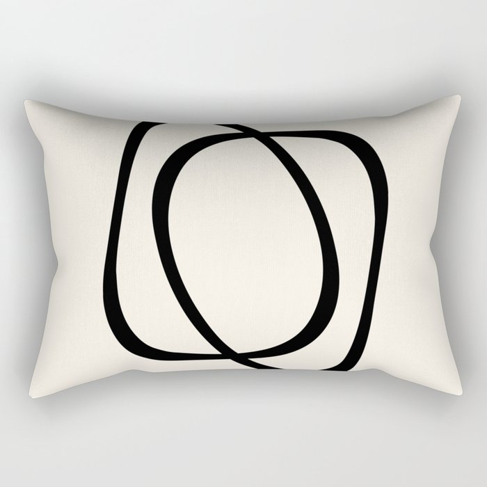 Interlocking Two A - Minimalist Line Abstract Rectangular Pillow