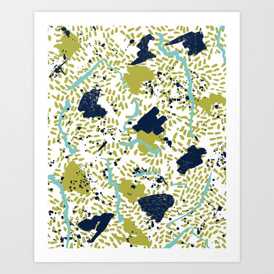 Trenton - modern minimal abstract painterly palette urban brooklyn cali city beach painting dorm Art Print