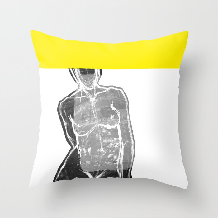 yellow painted  Throw Pillow