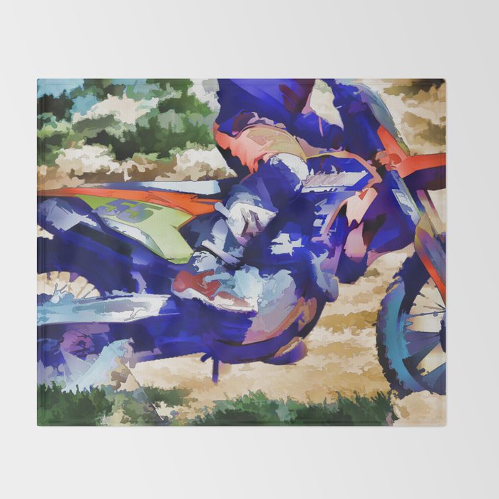 Dirt Bike Rider Motocross Racer Throw Blanket By Onlinegifts Society6