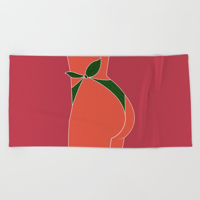 Just Peachy - Fun, Summer, Cute, Peach, Fresh, Butt Beach Towel