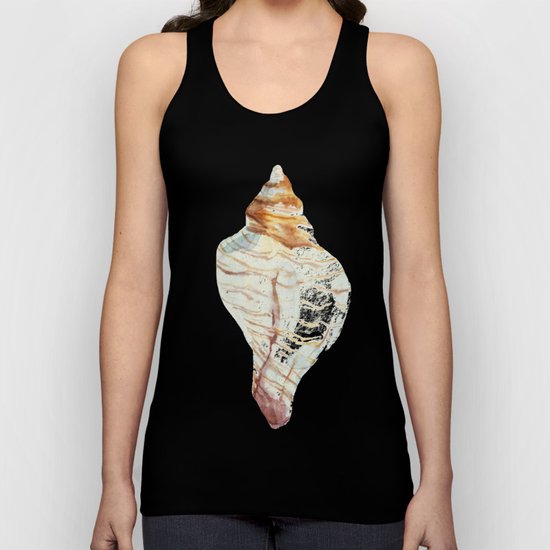 White Large Shell Unisex Tank Top