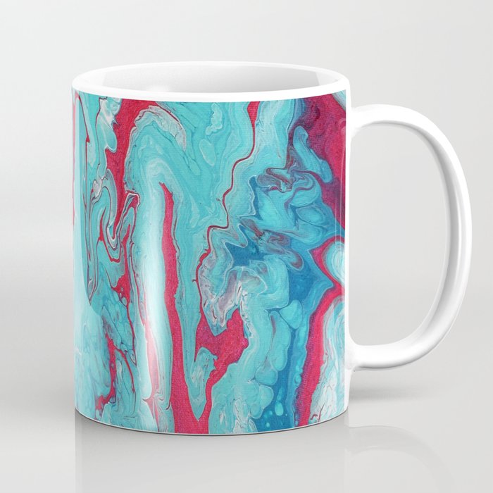 Coral Garden: Acrylic Pour Painting Coffee Mug by Bethany Joy