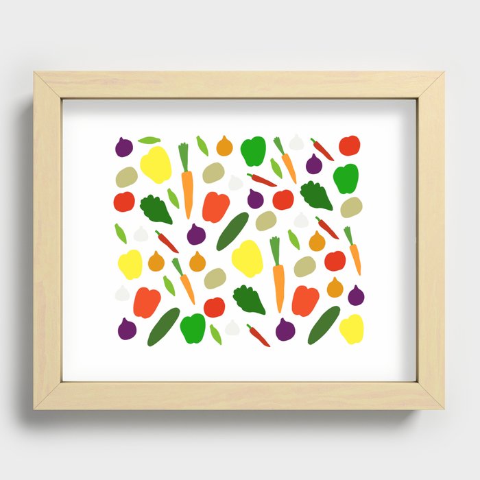 Organic Vegetables Pattern Recessed Framed Print