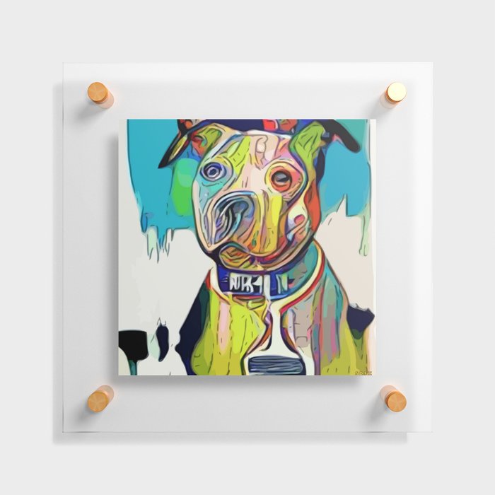 Cool hip Pitbull Dog Modern Street Art Floating Acrylic Print