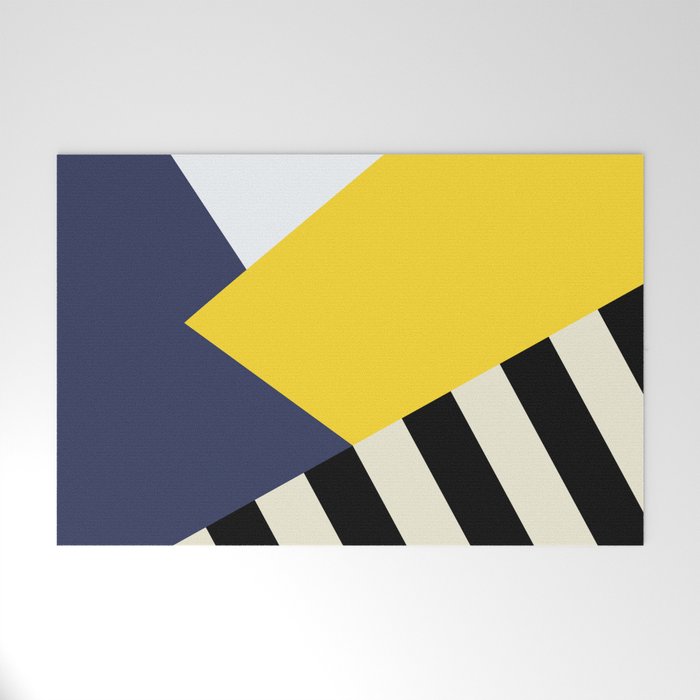 Bold Yellow Memphis Triangle Welcome Mat