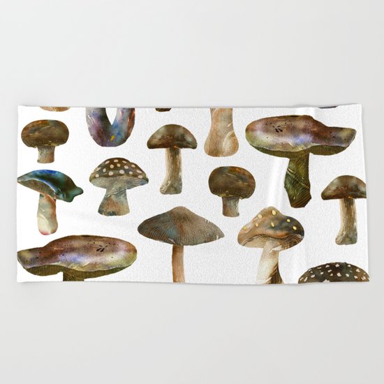 Mushroom Pattern Beach Towel