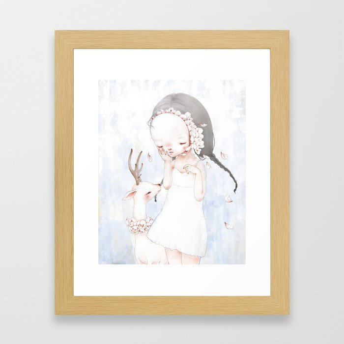 mask girl Framed Art Print