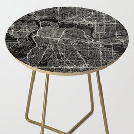 USA, Sacramento City Map - Aesthetic - Black and White Side Table