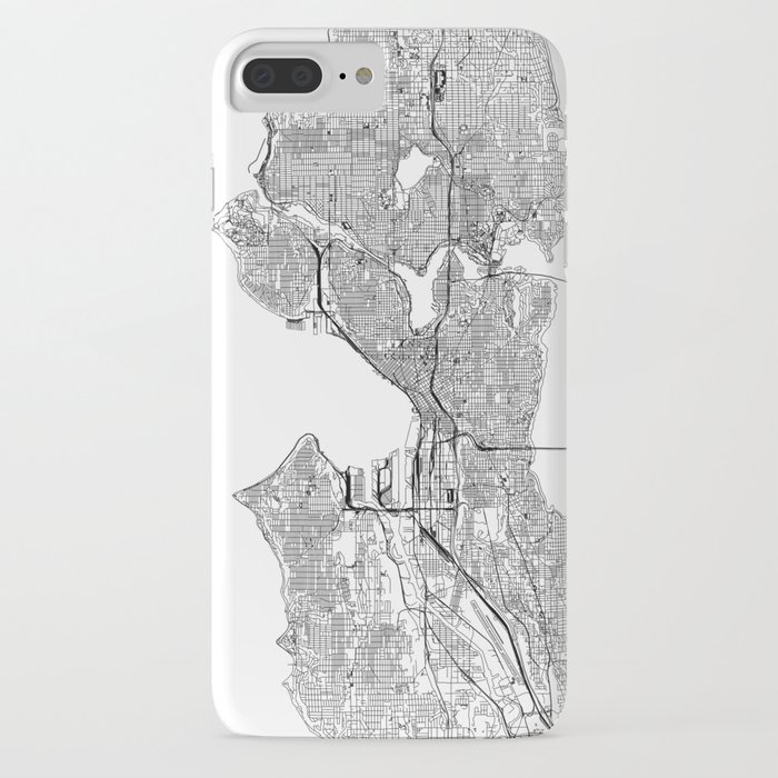 seattle white map iphone case