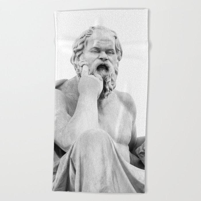 Socrates Marble Statue #3 #wall #art #society6 Beach Towel