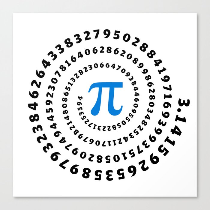 Pi, π, spiral, science, mathematics, math, irrational number, sequence, Canvas Print