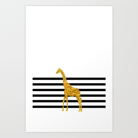 Gold Giraffe Art Print