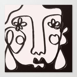Black and White face Canvas Print